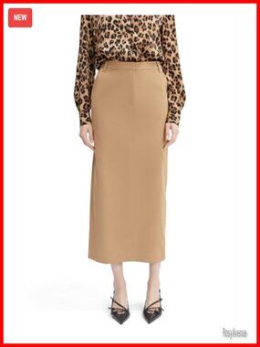 Structured Maxi Skirt with Hipster Waist & Mock Back Pockets